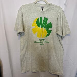 Vintage 90s Fruit of the Loom Muhlenberg Radio Tee L Single Stitch Made in USA